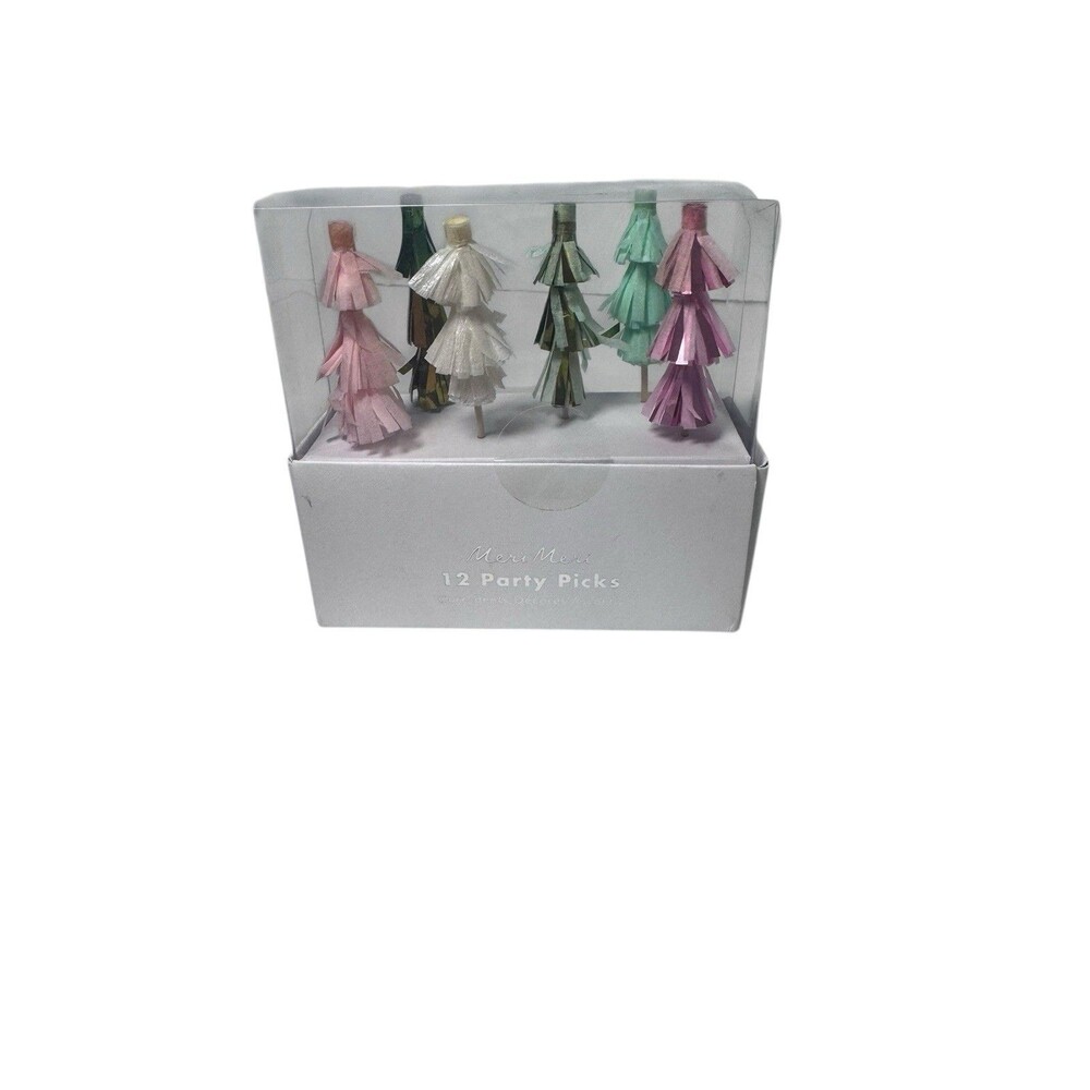Meri Meri HOLIDAY PARTY PICKS HONEYCOMB CHRISTMAS TREES set 12 NEW